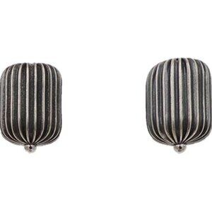 Vintage 1960s Signed Napier Silvertone Barrel Clip Earrings